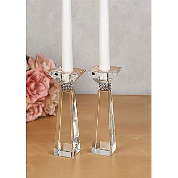 Crystal Candlesicks with Diamon Chip Adornment