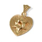14k Gold Heart With Jewish Star pendant.