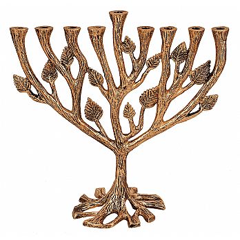 Textured Tree Menorah - Elegant Antique Bronze Finish