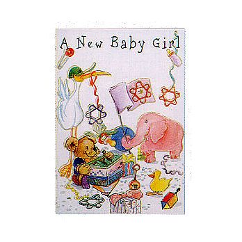 Judaic Embossed Card - Baby Girl