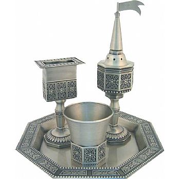 Silver Plated Havdallah Set - Diamond Collection