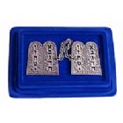 Silver Plated Tallit Clips - 10 Commandments