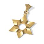 14K Gold Star of David Pendant
