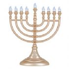 Gold Electroplated LED Battery or USB Powered Menorah