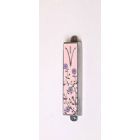 Pink and Lavender Flowers Pewter Mezuzah Cover