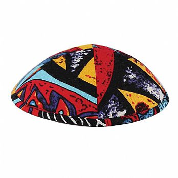 Cotton Kippah with Abstract Pattern - Optional Imprint