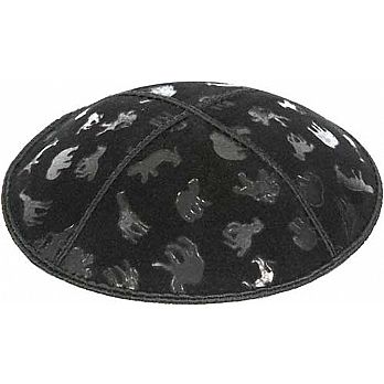 Embossed Suede Kippot - Animals
