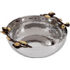 Emanuel Hammered Serving Bowl 10" with Pomegranate Branches