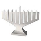 Exquisite Modern LED Lighted-Rods Menorah - Metalic Silver