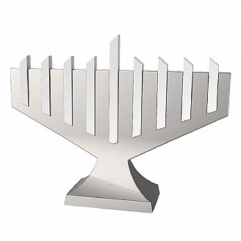 Exquisite Modern LED Lighted-Rods Menorah - Metalic Silver