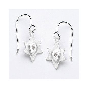 Sterling Silver Small Star of David Earrings