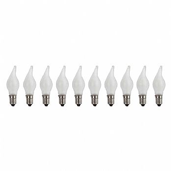 Set of 10 Spare Frosted Flame Shaped Menorah Bulbs