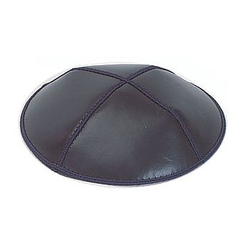 Genuine Navy Leather Kippah