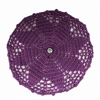 Hand Crochet Ladies Head Covers with Hidden Comb - Purple