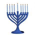 Small Classic Menorah - Blue - Birthday Candles Included