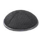 Deluxe Mesh Kippot with Optional Personalization - Dark Grey