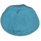 Moire Lined Kippot - Turquoise