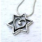 Star of David and Heart Necklace