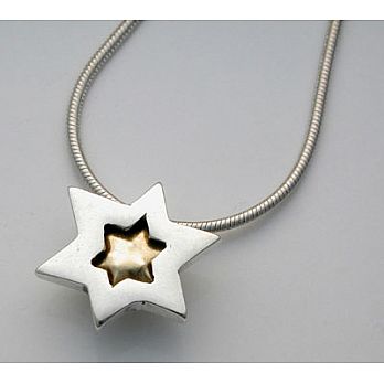 Sterling Silver Necklace Filled with 18K Gold