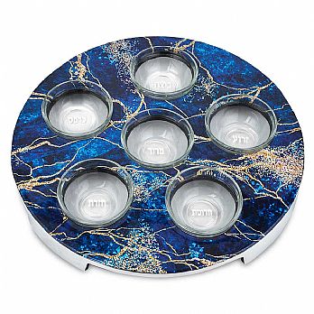 Aluminum Seder Plate with Marble Decal