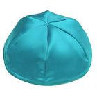 Satin Kippot with Optional Personalization - Turquoise