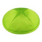 Deluxe Imprinted Satin Kippot - Lime Green