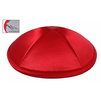 Deluxe Imprinted Satin Kippot - Red