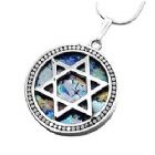 Sterling silver star of David with ancient Roman glass