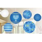 Hanukkah Ball Lantern Decoration Ceiling Mount 6 Set