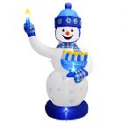 Inflatable Lawn Chanukah Themed Snowman - 7' Tall