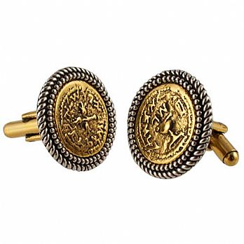 Brass and Pewter Ancient Coins Cufflinks