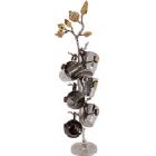 Emanuel Set of 6 Hammered Liquor Cups on Pomegranate Branch Stand