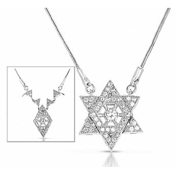Stunning Silver Star of David Necklace