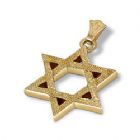 14K Gold Star of David Pendant - Large Extra-Thick