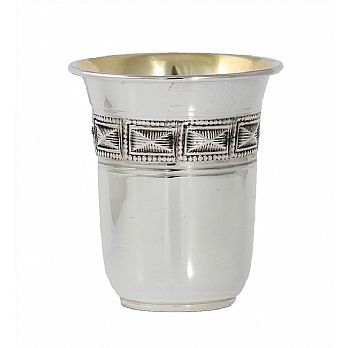 Sterling Silver .925 Kiddush Cup with Choshen Square Design