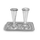 Sterling Silver Candlesticks Set with Tray