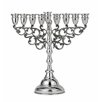 Sterling Silver Menorah - Round Stems Collection