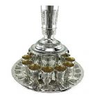 Sterling Silver 12 Cup Kiddush Fountain Set - Tuscany