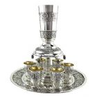 Sterling Silver 6 Cup Kiddush Fountain Set - Tuscany