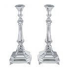 Sterling Silver Candlestick Set - Italian Octagon 13 3/8''