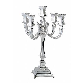 Sterling Silver Candelabra - Livni Plain Collection - 5+ Branches