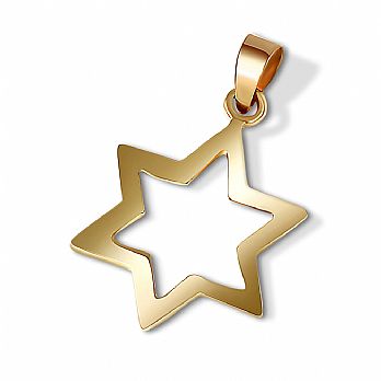 Classic 14k Gold Star of David Pendant