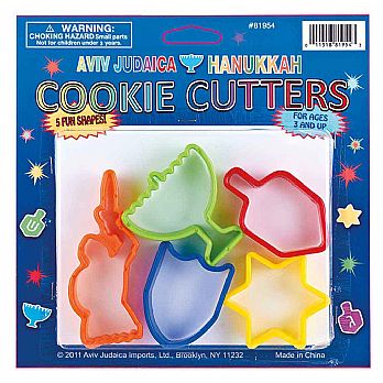 5 Piece Plastic Hanukkah Cookie Cutters