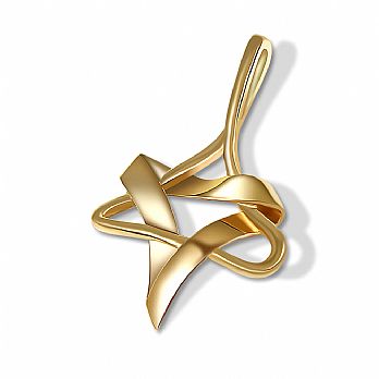 Exceptional Artistic 14K Gold Star of David Pendant