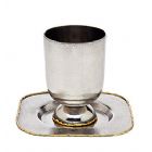 Golden Frost Kiddush Cup with Coaster
