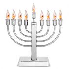 Silverplated Electric Menorah with Flickering Bulbs