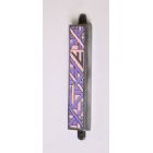 Pink and Purple Geometric Pewter Mezuzah Cover