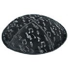 Embossed Suede Kippot - Musical Notes