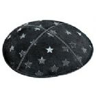 Embossed Suede Kippot - Large 5 Point Stars