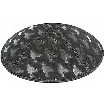 Embossed Suede Kippot - Doves